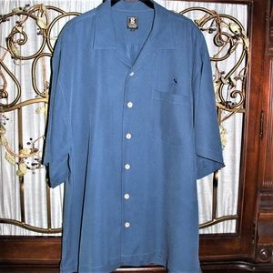 NY ATHLETIC CLUB Logo'd Blue Short Sleeve Shirt-XL